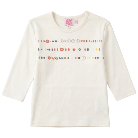 Bffs Necklace Ribbed Long Sleeve Top