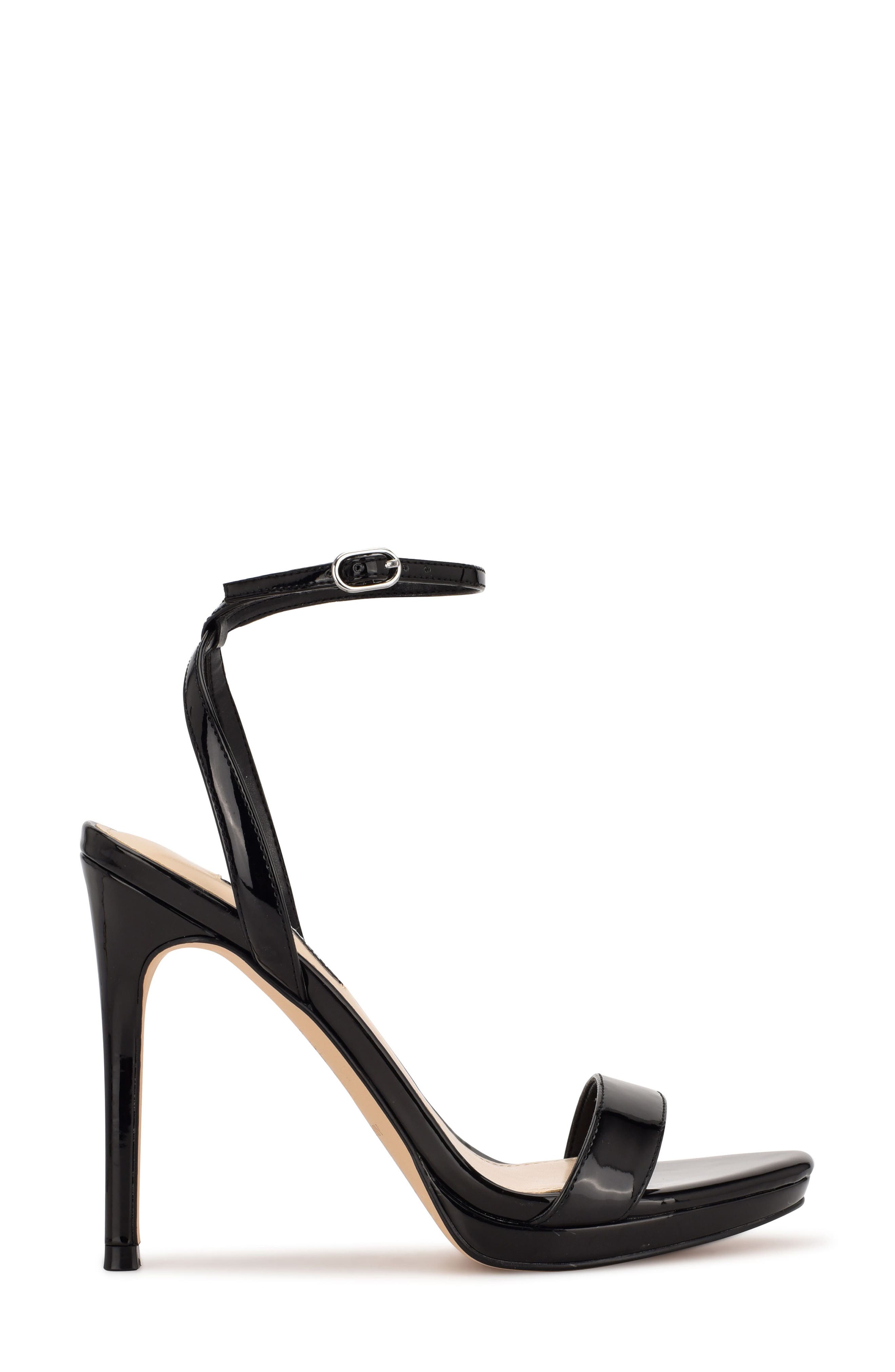 Nine West Loola Ankle Strap Sandal, Alternate, color, Black Patent