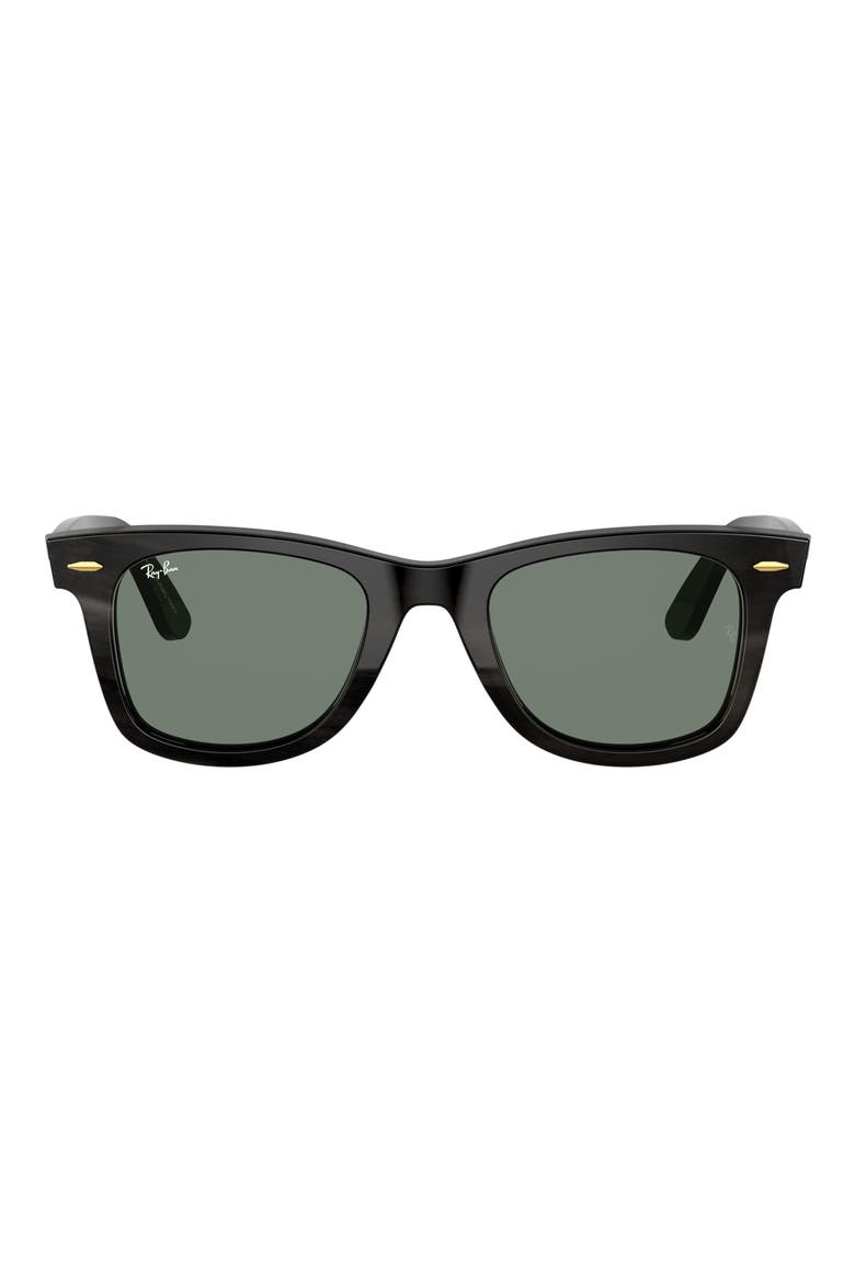 50mm Square Sunglasses, Main, color, DARK BROWN HORN / DARK GREEN