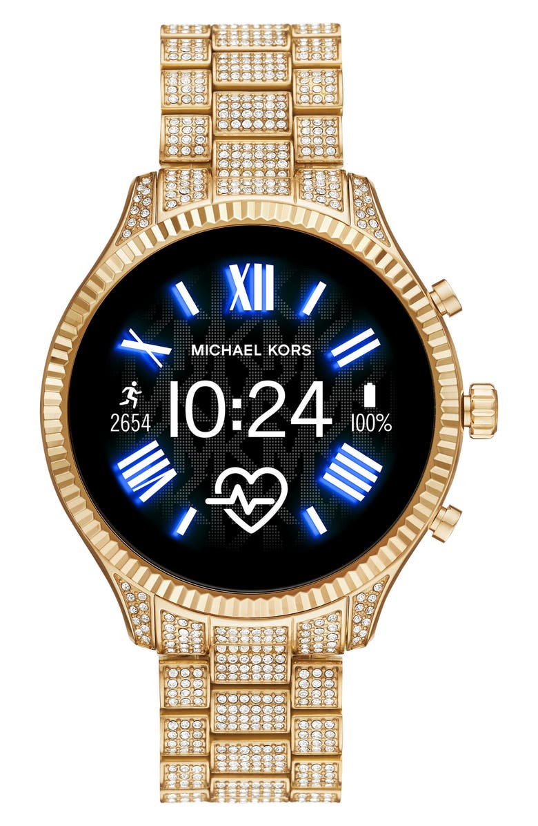 Michael Kors Access Michael Kors Gen 5 Lexington Pavé Crystal Bracelet Smart Watch, 44mm, Main, color,