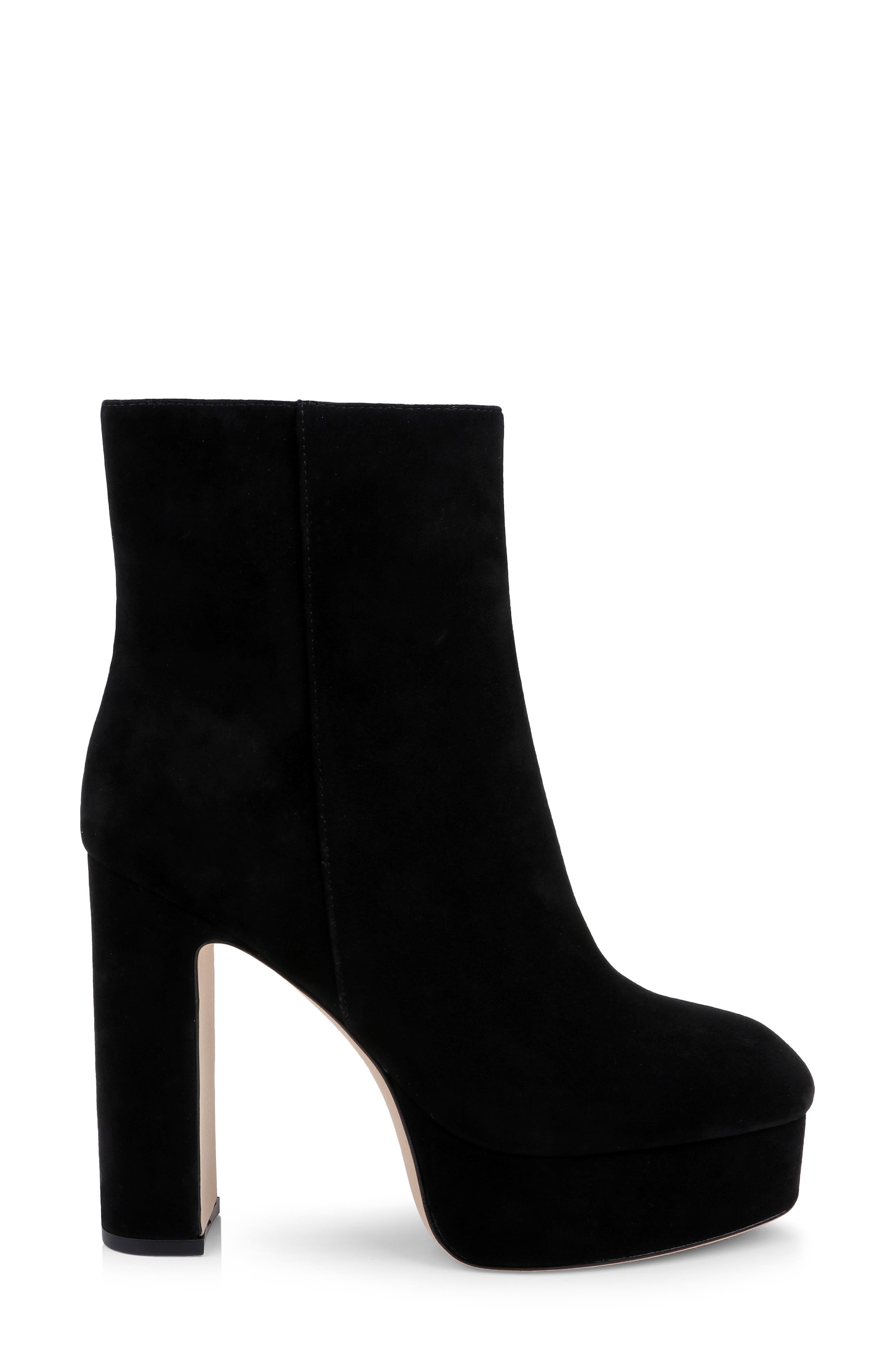 Soho Leather Platform Bootie, Alternate, color, BLACK SUEDE