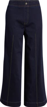 Hue Fine Lines Crop Wide Leg Pull-On Pants