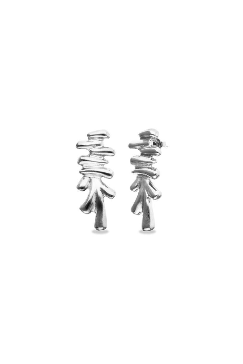 Sterling Silver Plated Earrings With Several Tubes, Alternate, color, Silver