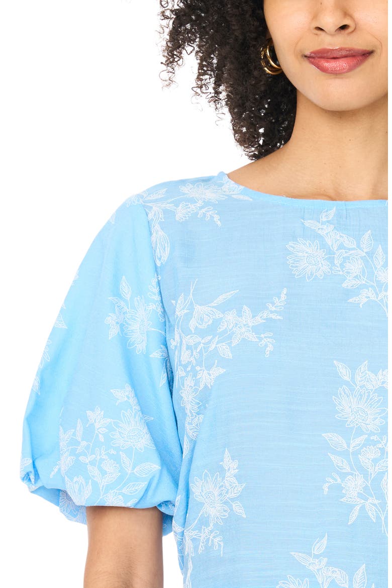 Floral Puff Sleeve Top, Alternate, color, BRIGHT PERIWINKLE