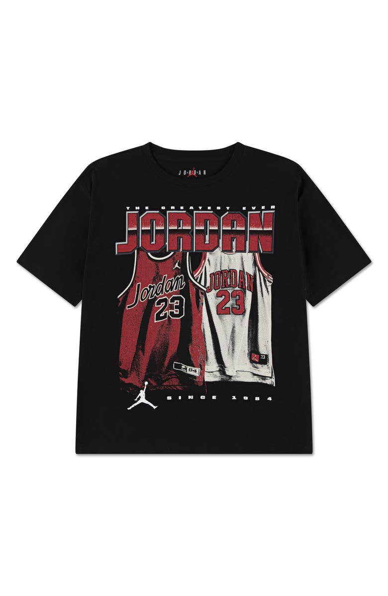 Jordan Kids' Home & Away Cotton Graphic T-Shirt, Main, color, Black