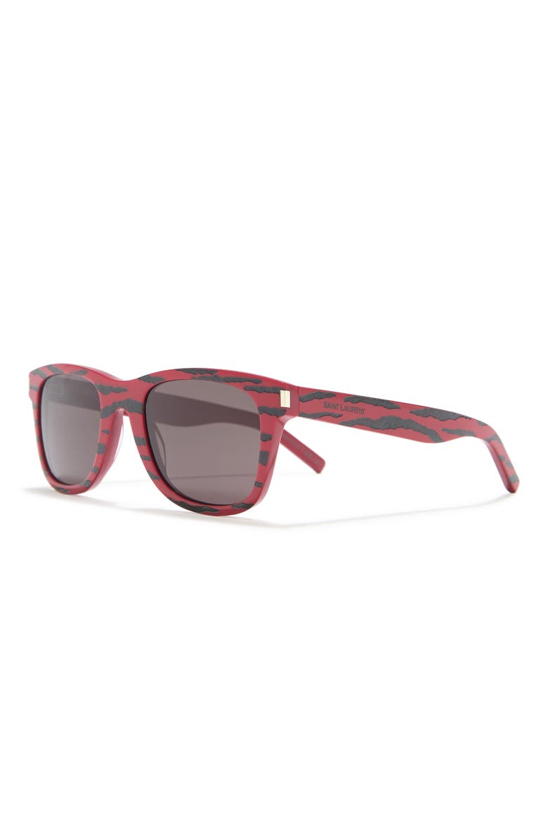 50mm Animal Print Sunglasses, Alternate, color, RED BLACK