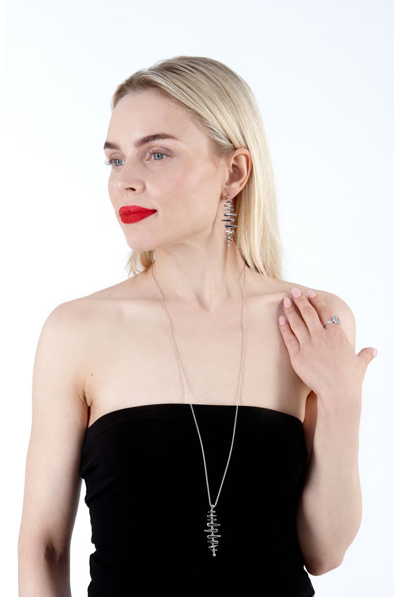 Shard Statement Drop Earrings, Alternate, color, Sterling Silver