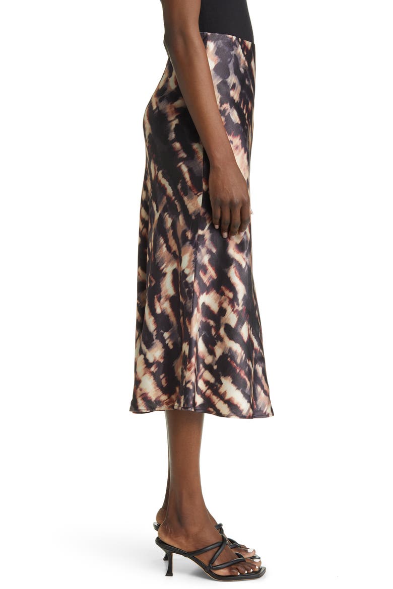 Anya Abstract Print Satin Midi Skirt, Alternate, color, MIRAGE