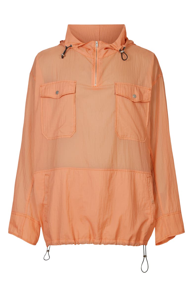 AllSaints Loco Quarter Zip Hooded Anorak, Alternate, color, Peached Orange