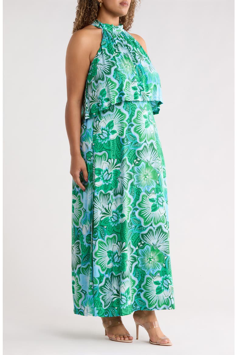 Tanti Floral Moya Halter Maxi Dress, Alternate, color, KELLY-BLUES