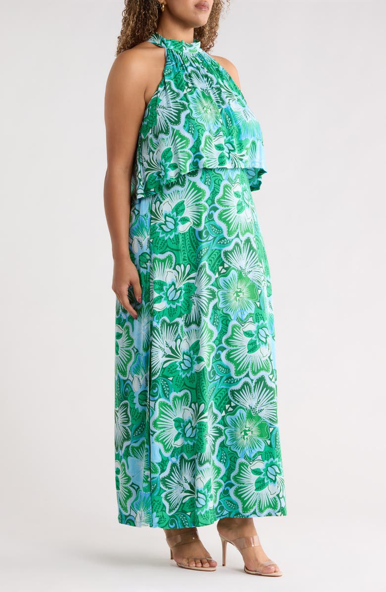 SUGARLIPS Tanti Floral Moya Halter Maxi Dress, Alternate, color, Kelly-Blues