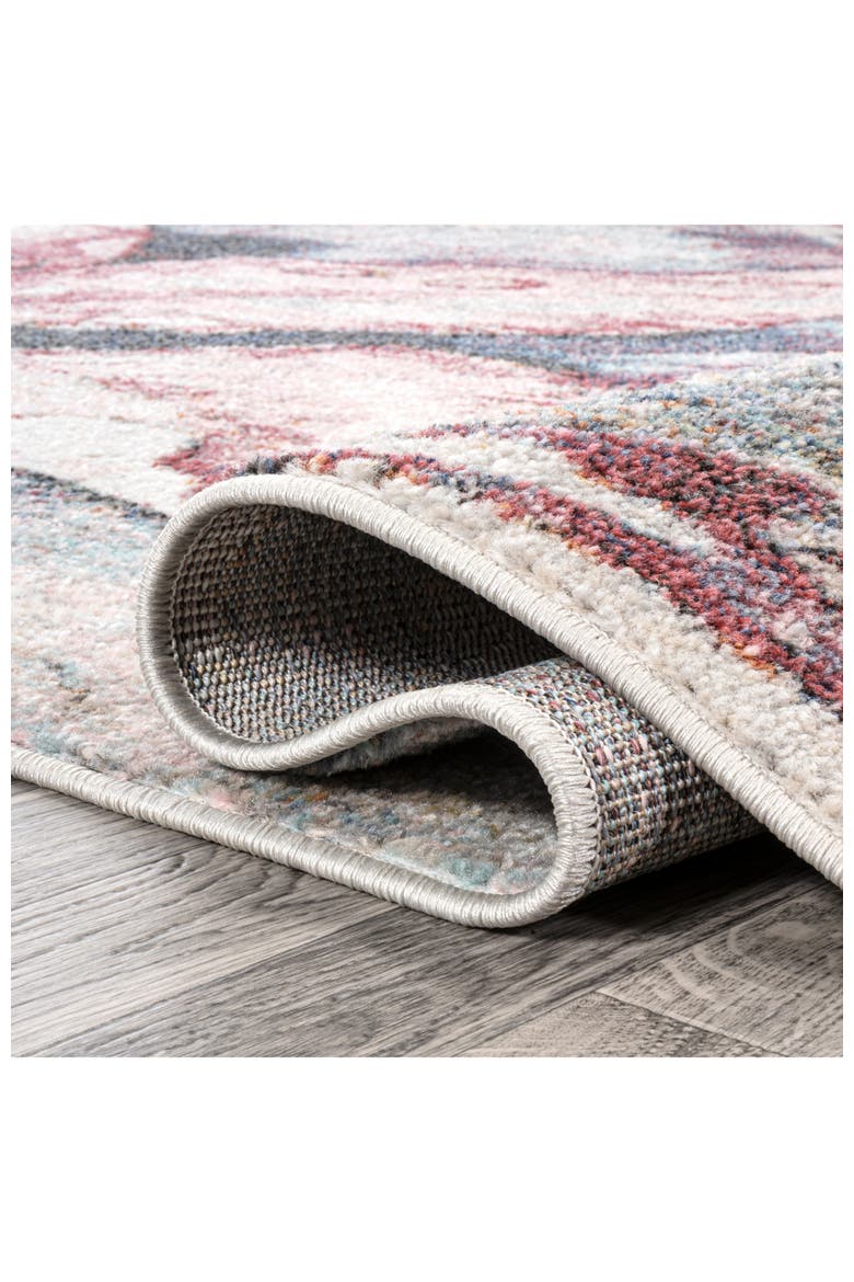 Giglio Modern Botanical Flower Area Rug, Alternate, color, Pink/Gray