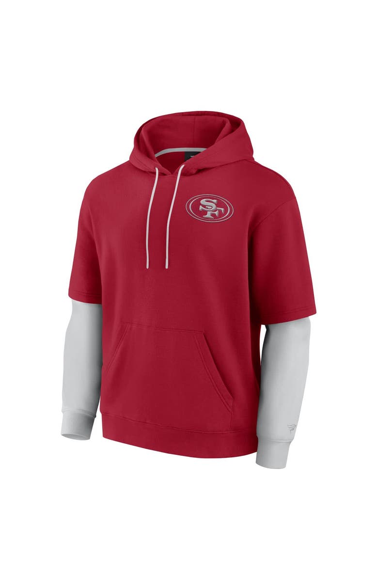 FANATICS Unisex Fanatics  Scarlet San Francisco 49ers Sleek Elements Pullover Hoodie, Alternate, color, Scarlet