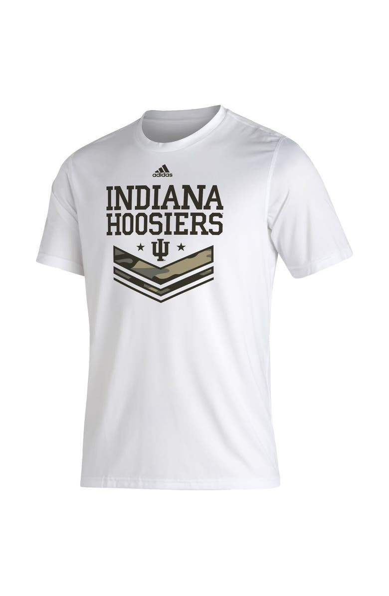 adidas Men's adidas White Indiana Hoosiers Salute To Service Creator T-Shirt, Alternate, color, 