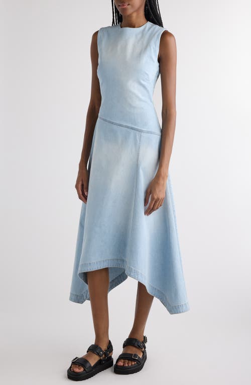 Acne Studios Asymmetric Faded Denim Dress In Light Blue