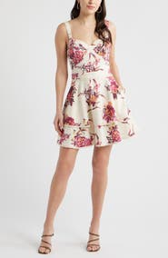 Chelsea28 Lace Detail Floral Tiered Minidress