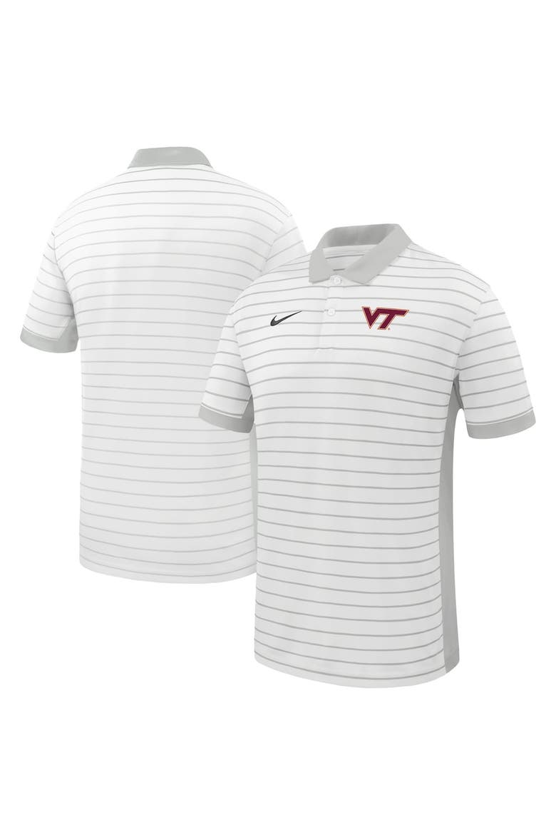 Men's Nike White Virginia Tech Hokies Victory Stripe Dri-FIT Polo, Main, color, White