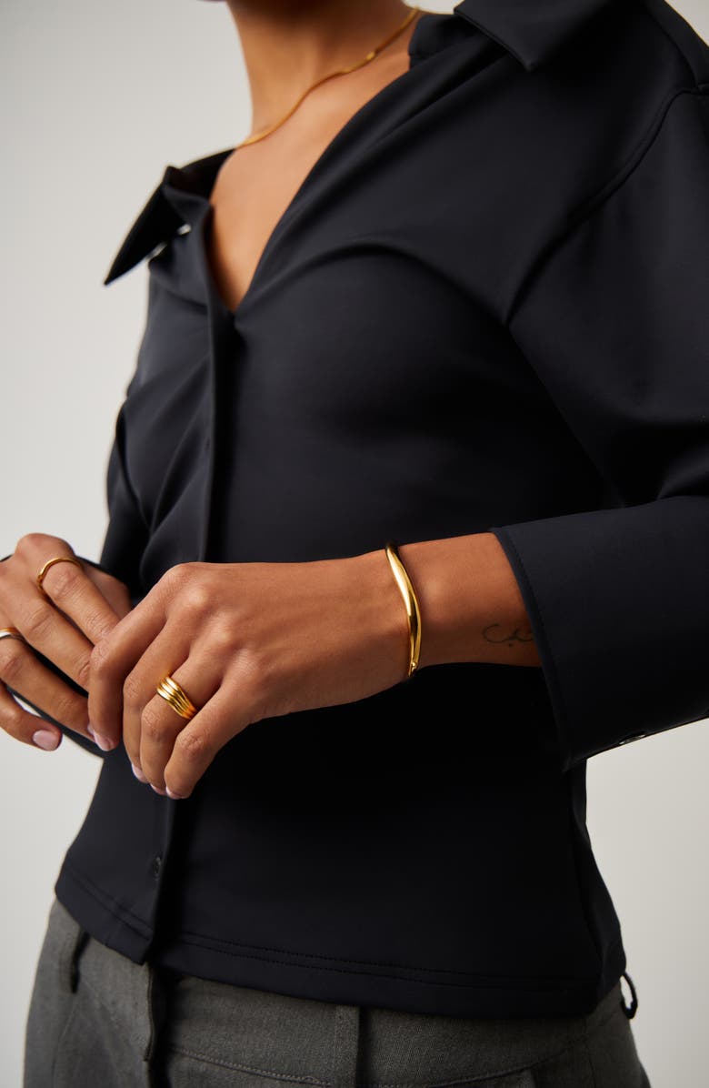 Missoma Savi Signature Mixed Metal Hinged Bangle, Alternate, color, 