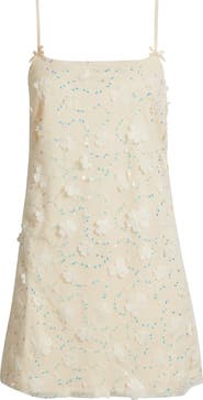BP. Bow Strap Flower Appliqué Slip Dress