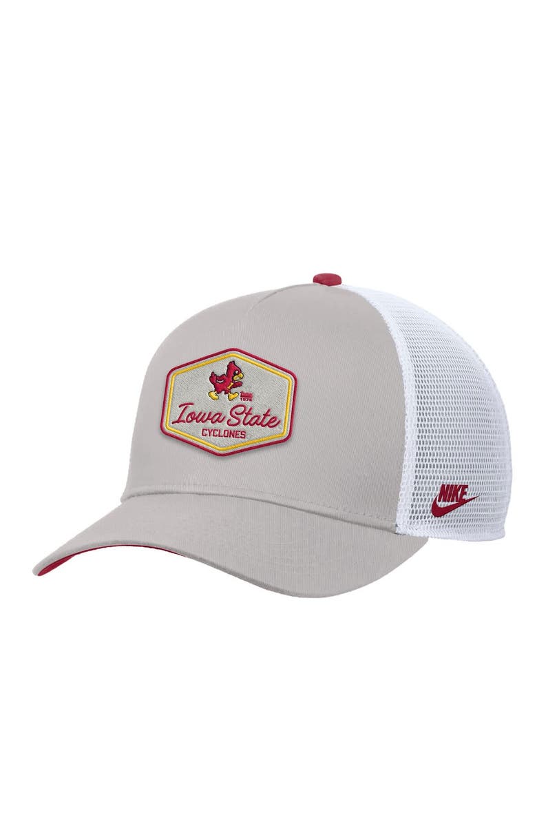 Nike Men's Nike Pewter Iowa State Cyclones Rise Vintage Adjustable Trucker Hat, Main, color, 