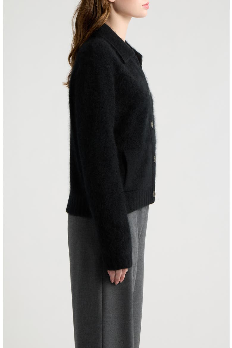 Brushed Cashmere Cardigan, Alternate, color, BLACK