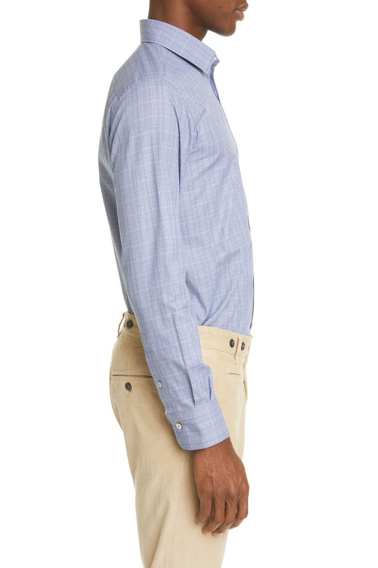 Classic Fit Plaid Button-Up Shirt, Alternate, color, NAVY