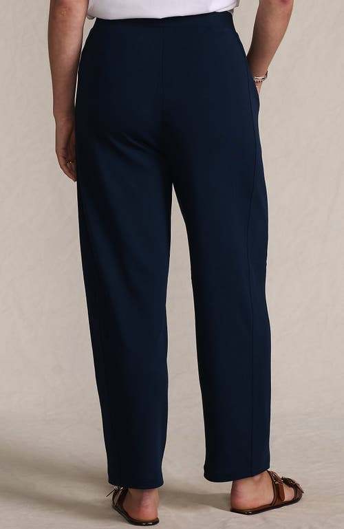 Lands' End Sport Knit High Rise Barrel Ankle Pants In Blue