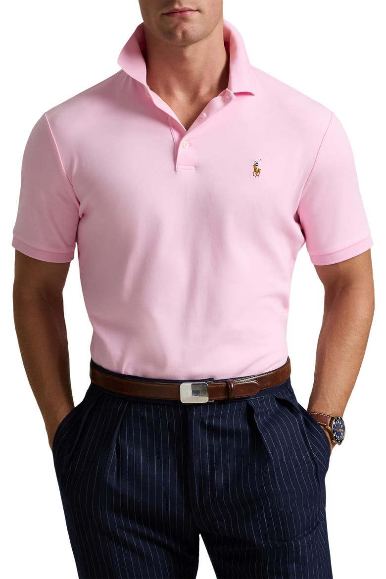 Solid Cotton Jersey Polo, Main, color, CARMEL PINK