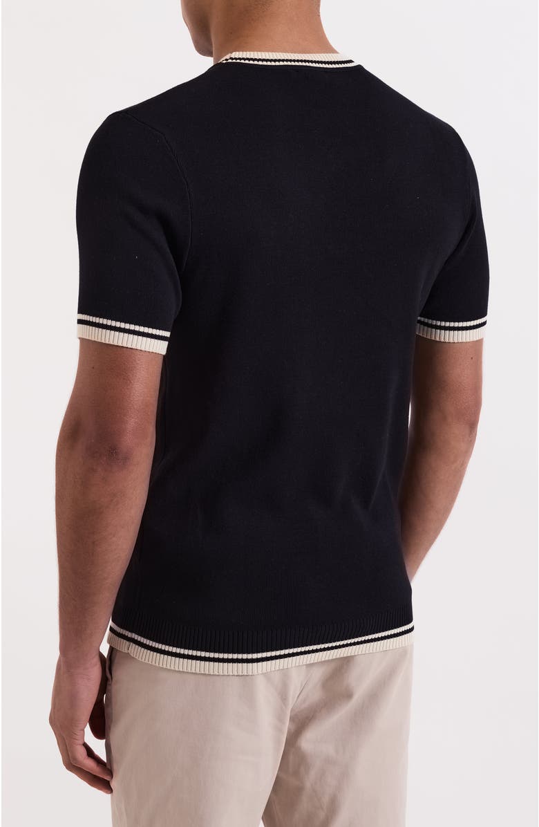 MAUVAIS Riccio Slim Knit Tipped Tee, Alternate, color, Black