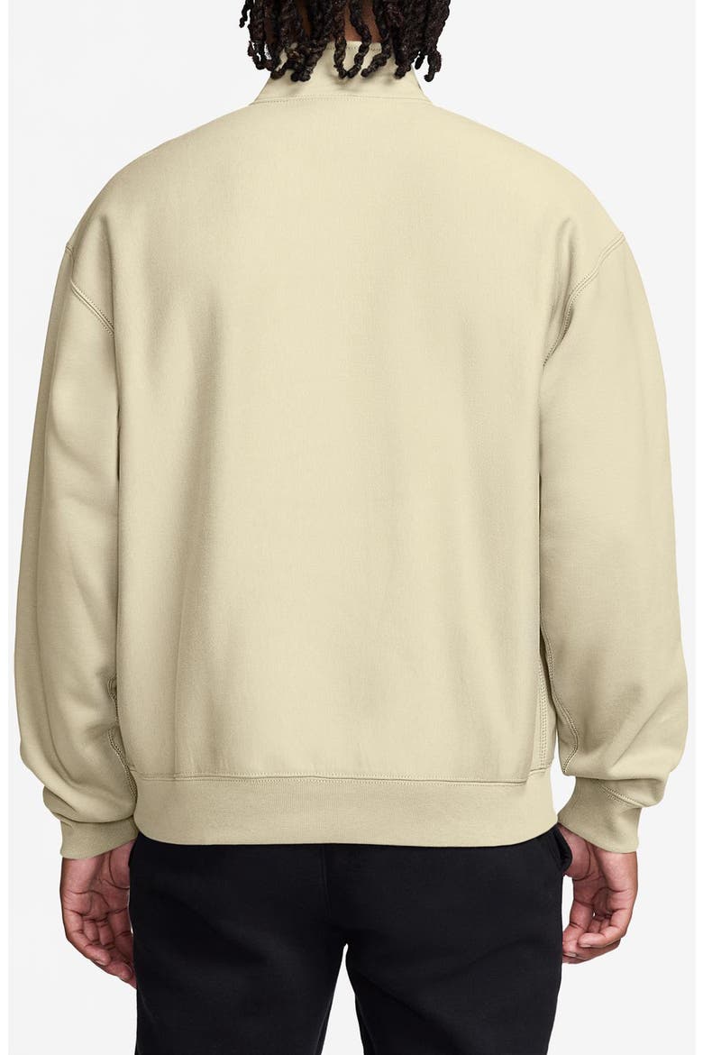 Solo Swoosh Fleece Quarter Zip Pullover, Alternate, color, COCONUT MILK/ WHITE