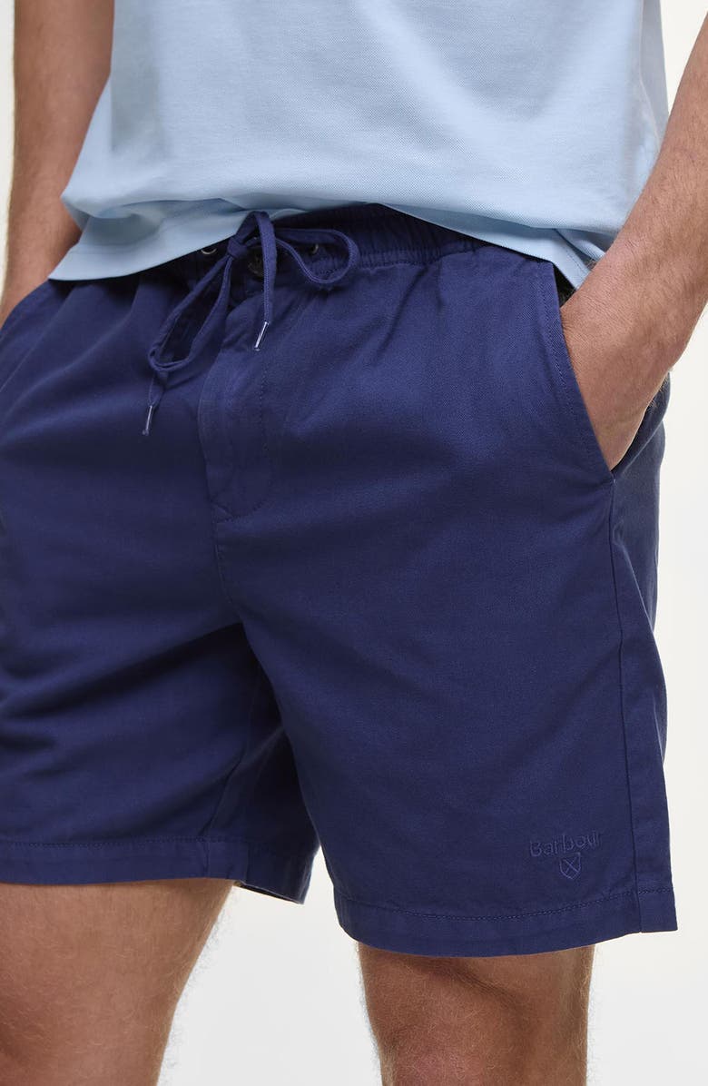 Barbour Relaxed Fit Cotton Oxford Cloth Drawstring Chino Shorts, Alternate, color, Oceana