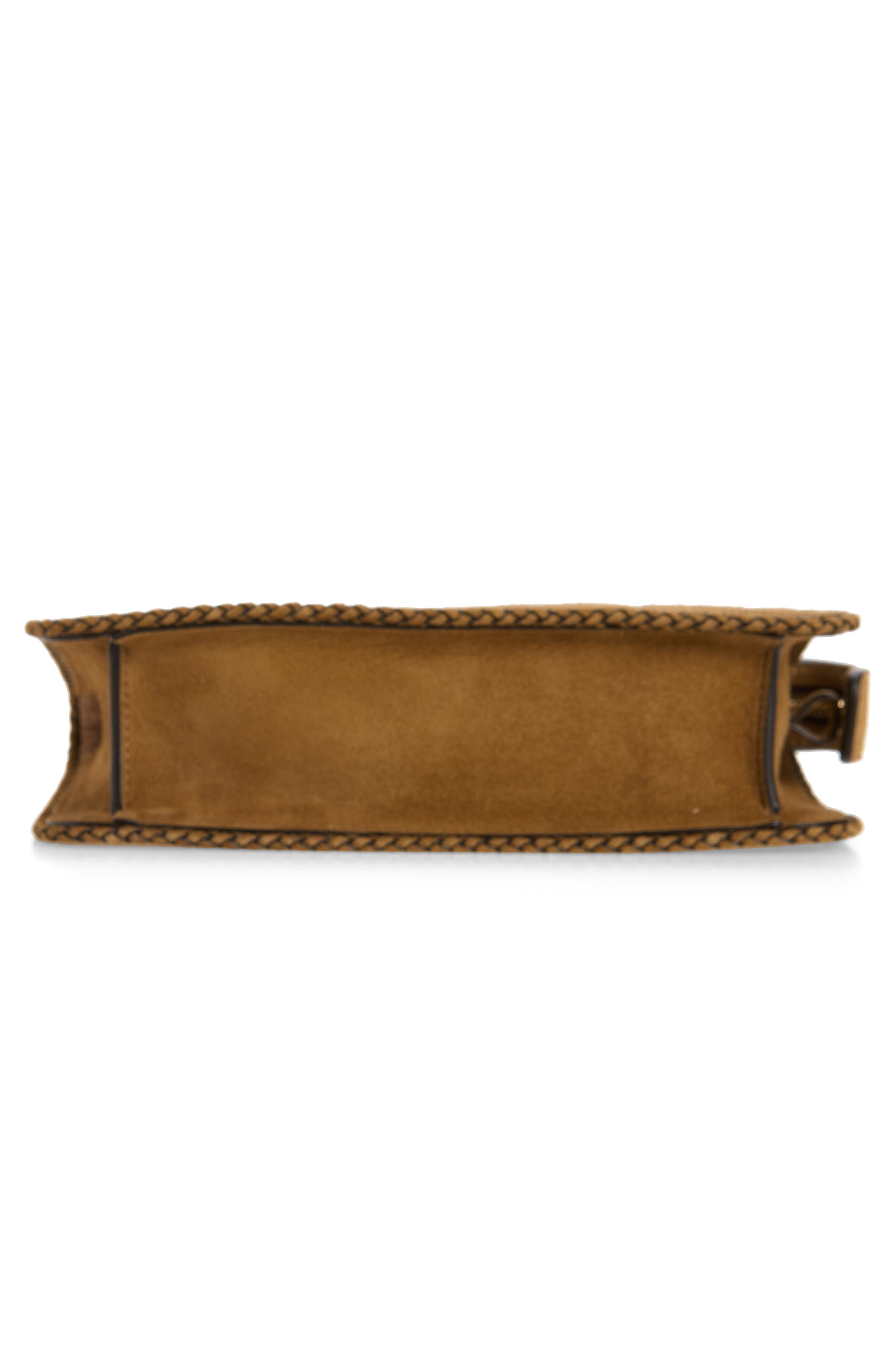 Patch Suede Crossbody Clutch, Alternate, color, OCHRE