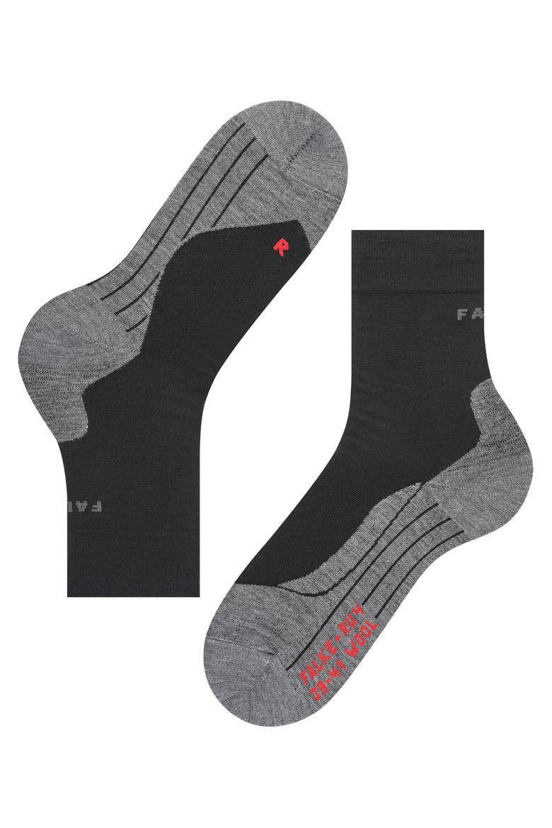 RU4 Endurance Wool Running Socks, Alternate, color, Black-Mix