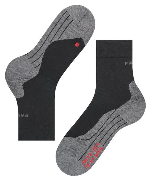 Falke Ru4 Endurance Wool Running Socks In Black
