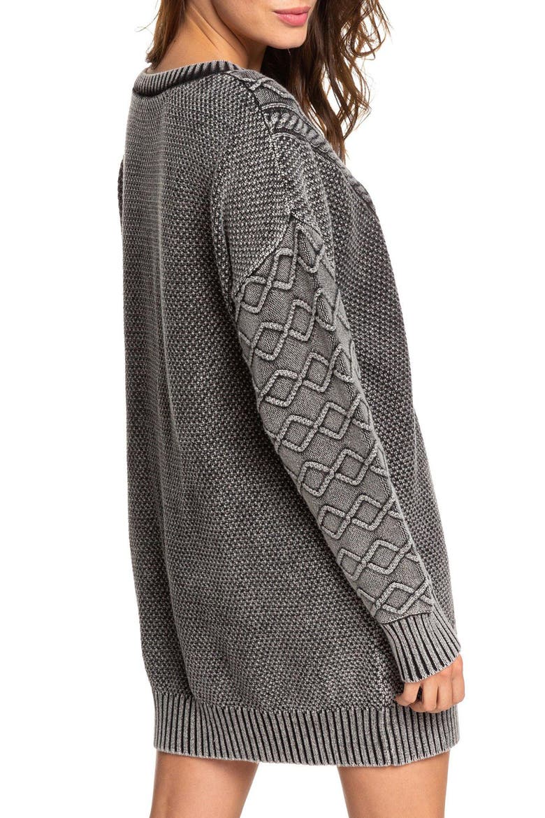 Snow Day Long Sleeve Sweater Dress, Alternate, color, ANTHRACITE