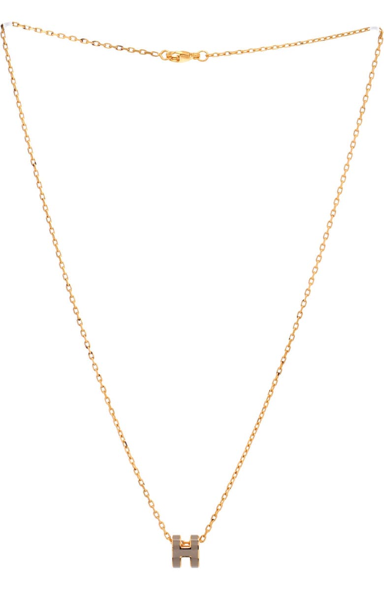 Pre-Owned Hermes Pop H Pendant Chain Necklace Metal and Enamel Mini, Alternate, color, Gold