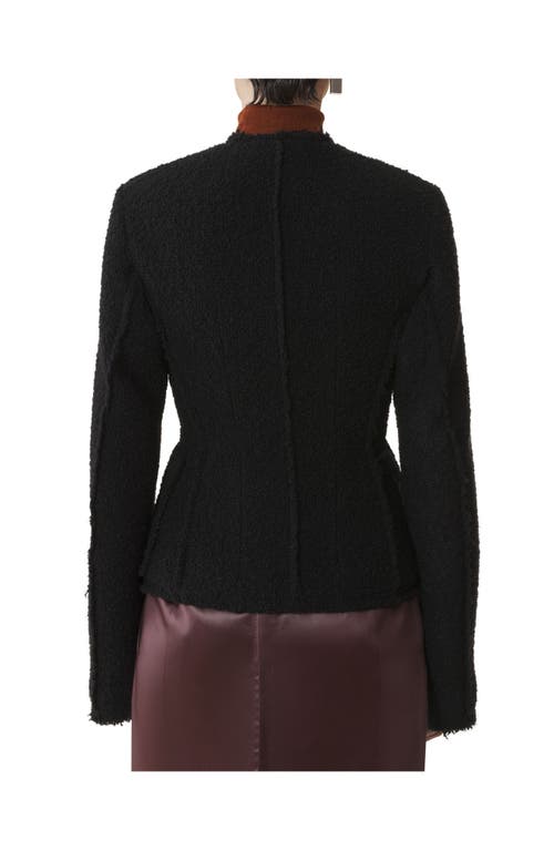 Lanvin Asymmetrical Fringe Blazer Button Detail In Black