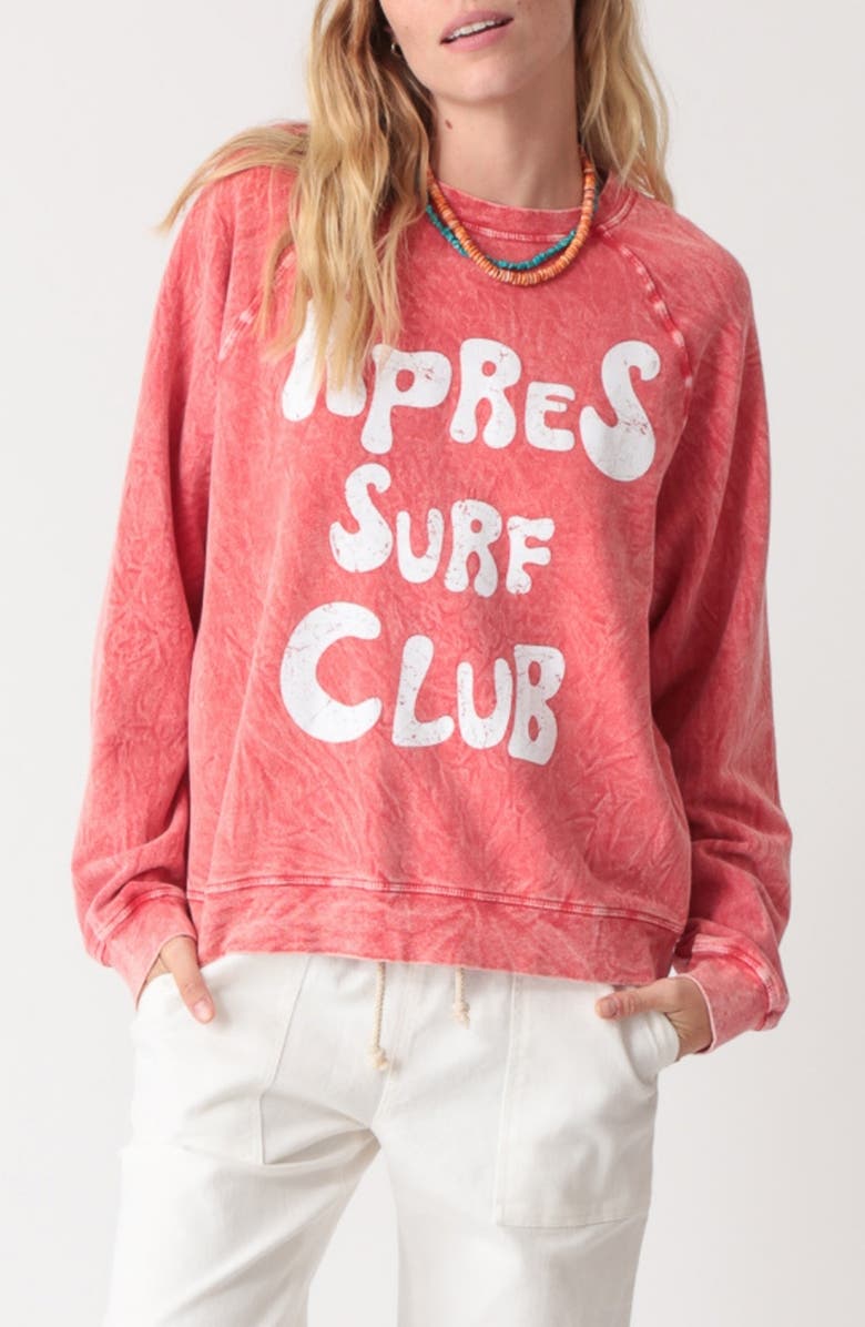 Electric & Rose Ronan Pima Cotton & Modal Sweatshirt, Main, color, Cherry