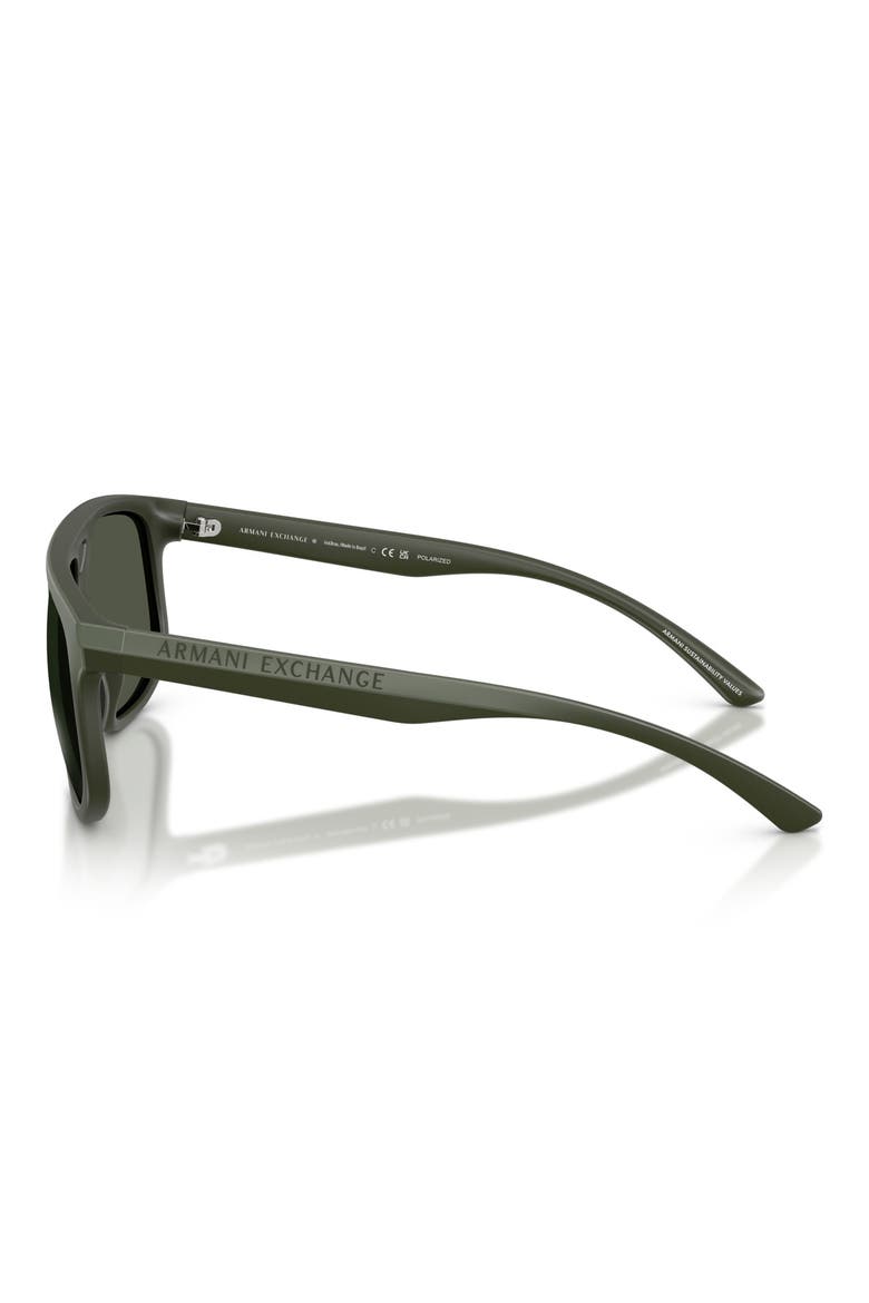 58mm Polarized Pilot Sunglasses, Alternate, color, MATTE GREEN / DARK GREEN POLAR
