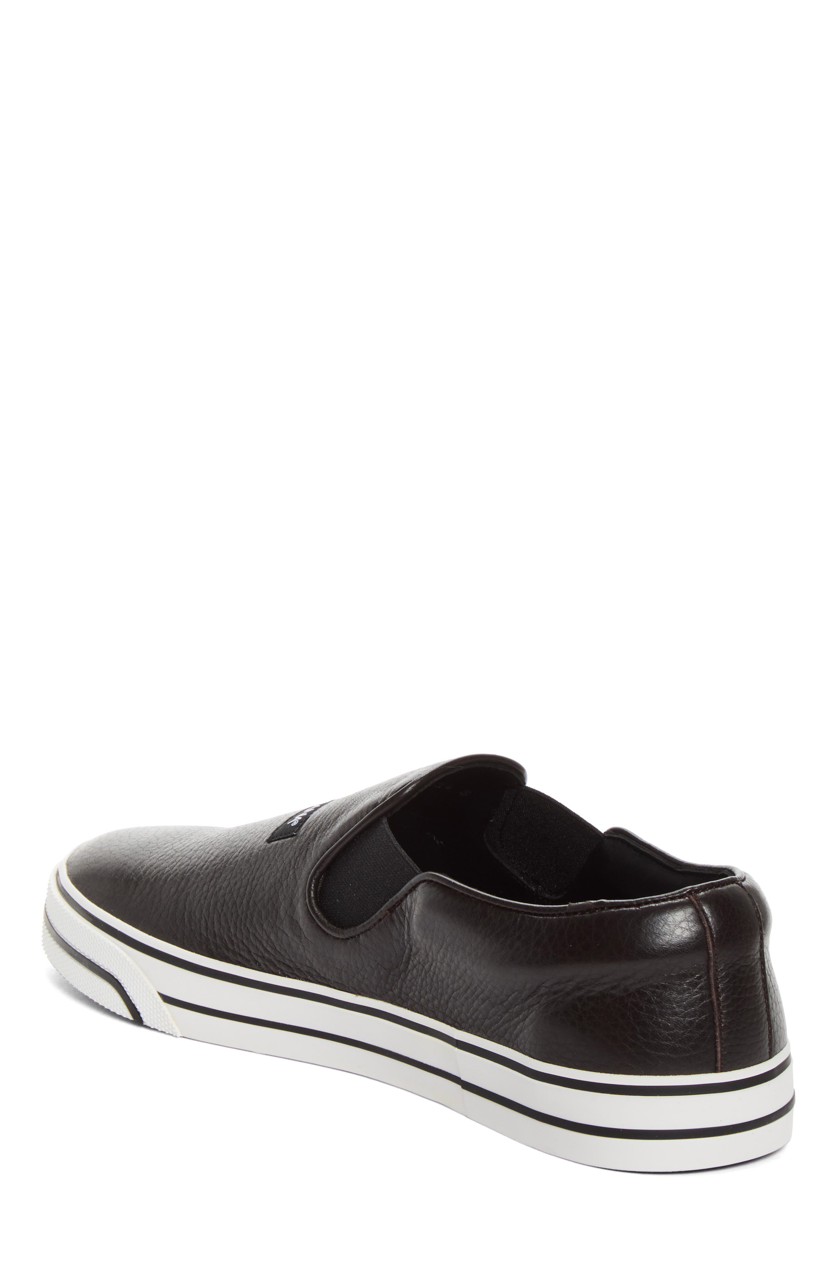 Deerskin Leather Slip-On Sneaker, Alternate, color, EBANO