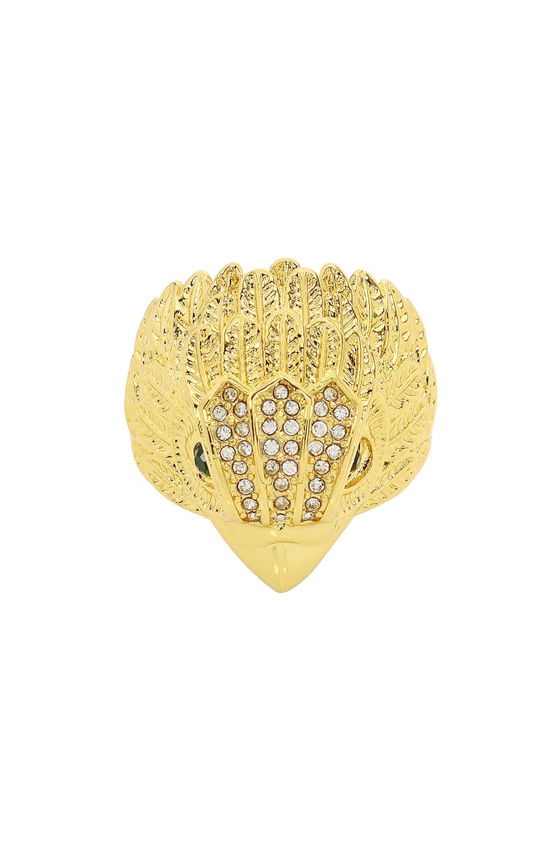 Kurt Geiger London Pavé Crystal Eagle's Head Cocktail Ring, Main, color,