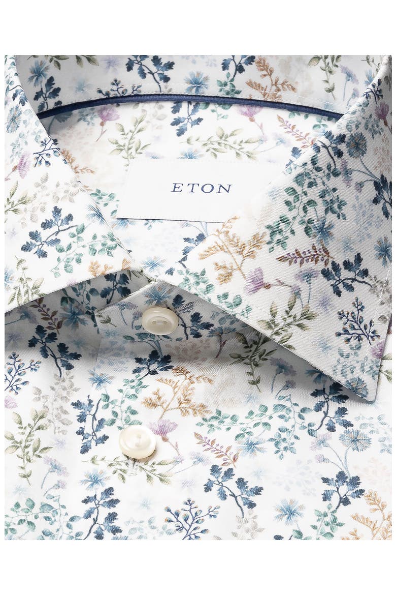 Contemporary Fit Floral Twill Dress Shirt, Alternate, color, MEDIUM BLUE