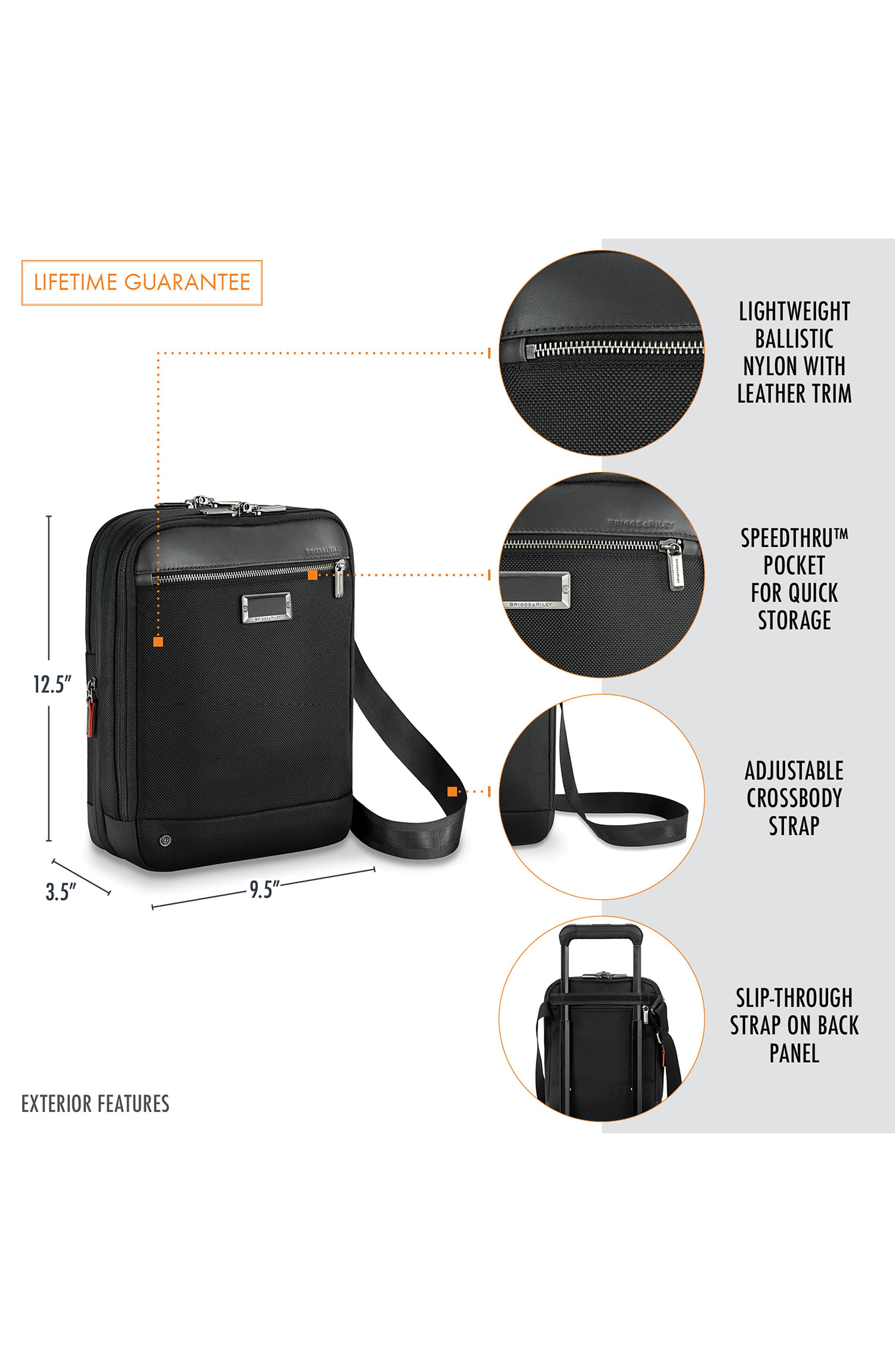 Briggs & Riley @work Expandable Ballistic Nylon Crossbody Bag with RFID Pocket, Alternate, color, 