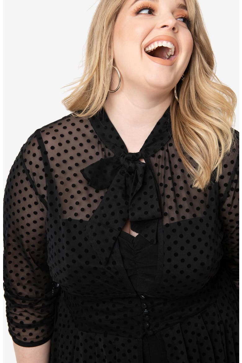 Plus Size Three Quarter Sleeved Starlet Duster, Alternate, color, Black