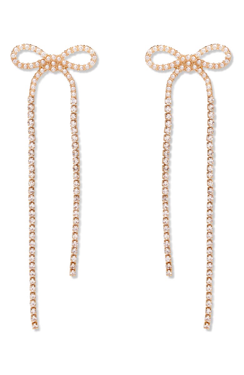 Brook and York Adeline Bow Statement Earrings, Main, color, Gold