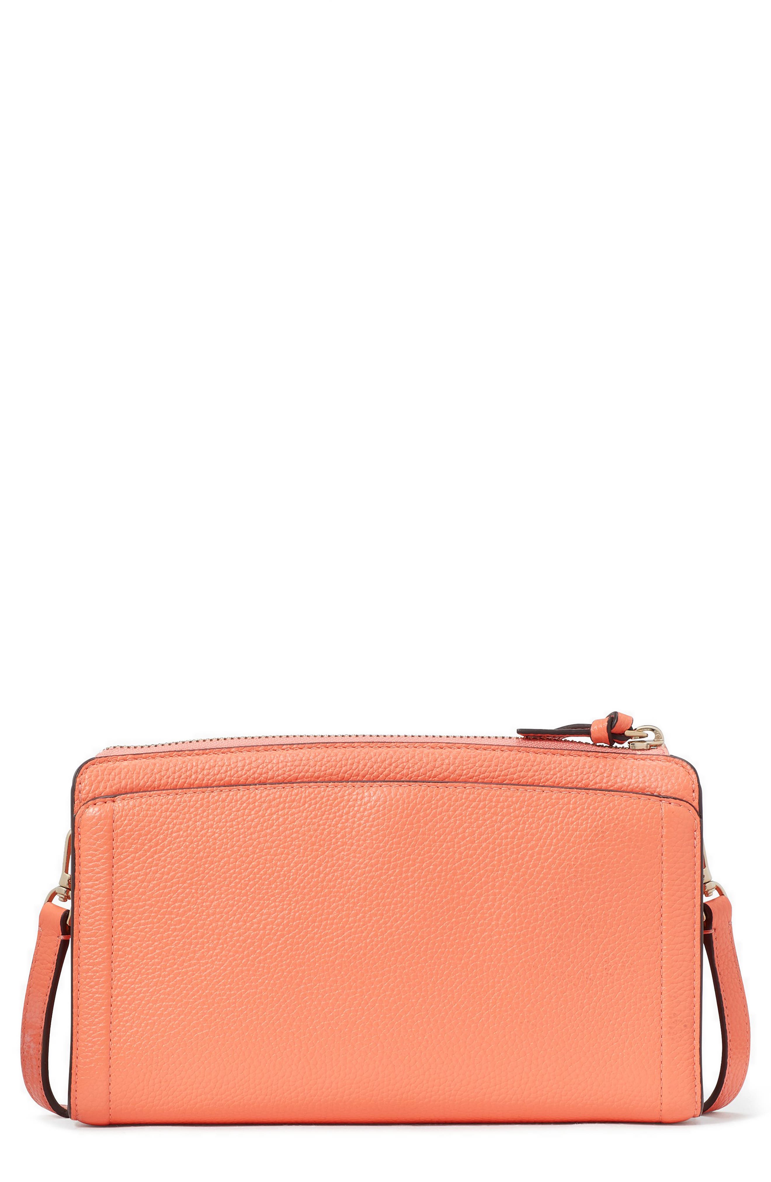 knott small leather crossbody bag, Alternate, color, MELON BALL