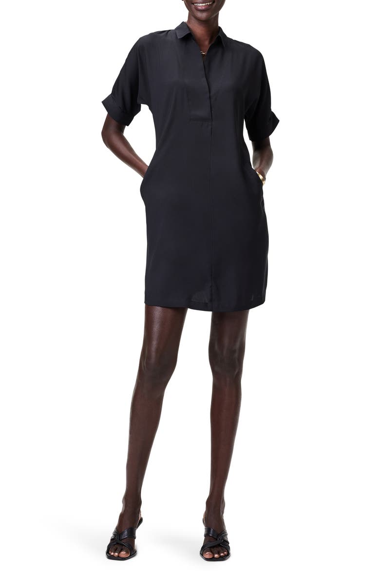 Polished Shirtdress, Main, color, BLACK ONYX
