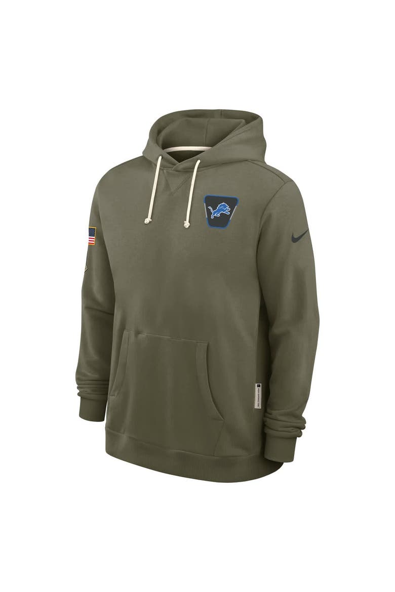 Men's Nike Olive Detroit Lions 2025 Salute to Service Sideline Standard Issue Dri-FIT Hoodie, Alternate, color, Olive