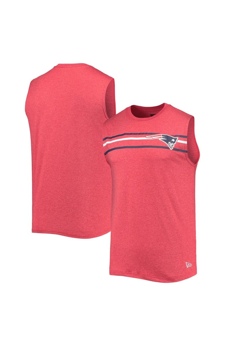 New Era Men's New Era Red New England Patriots Brushed Sleeveless Tank Top, Main, color, 