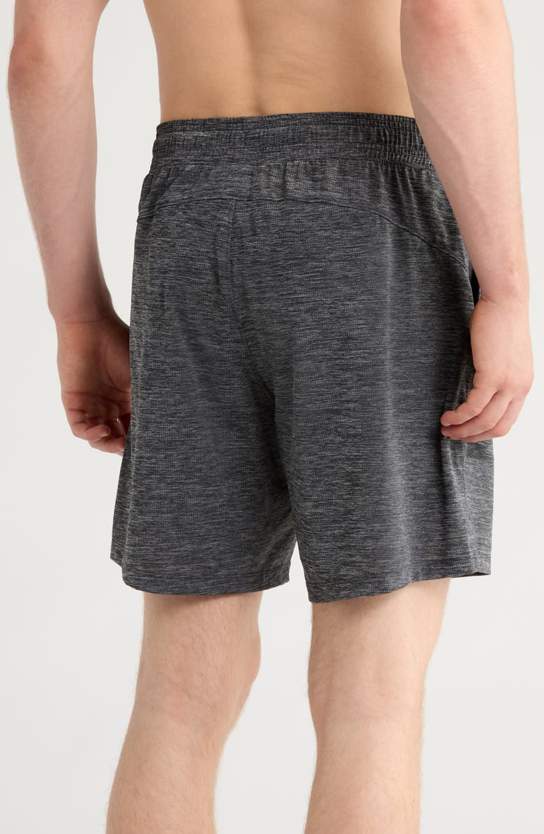 90 DEGREE BY REFLEX Heathered Mesh Active Shorts, Alternate, color, Heather Black